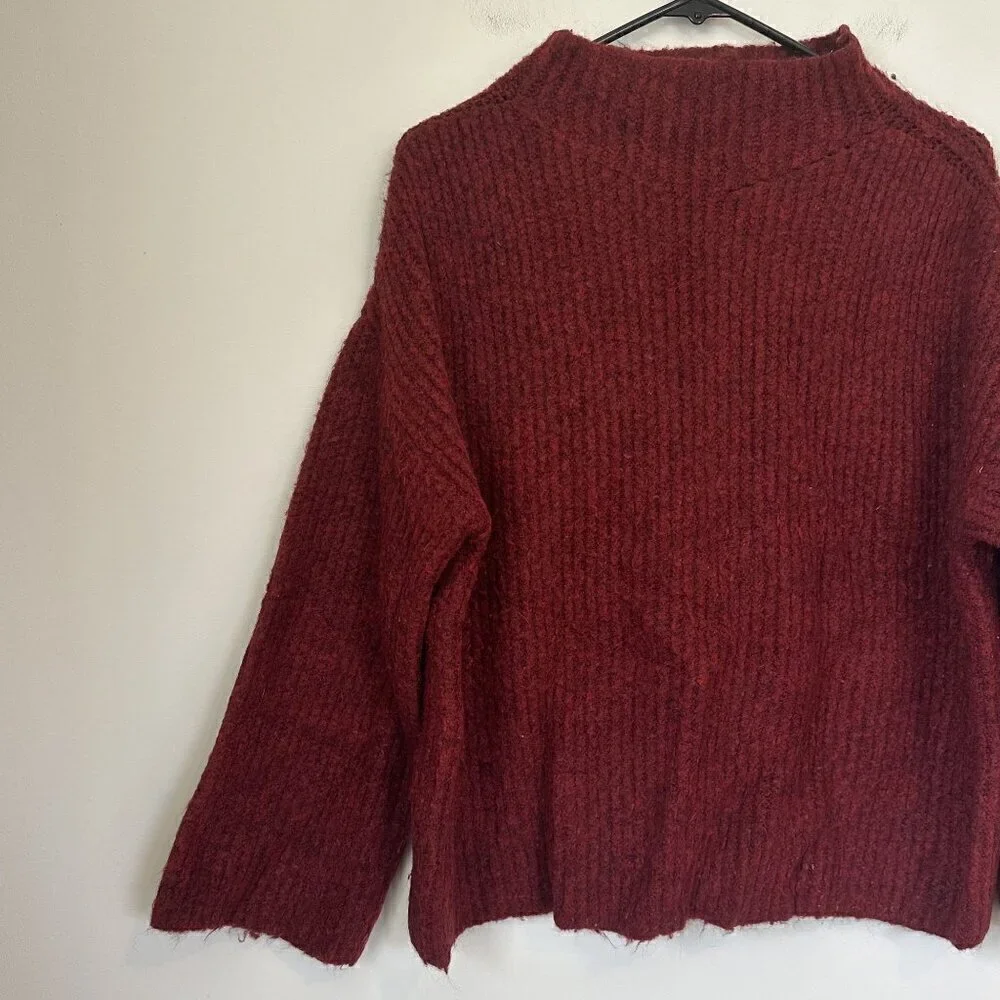 John + Jenn Burgundy Knit Sweater - Size: Small
